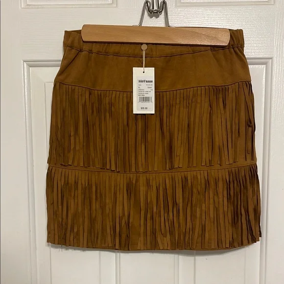 Shyanne Brown Fringe Suede Skirt - Picture 2 of 3
